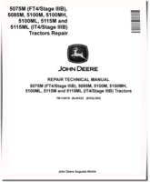 John Deere 5075M (FT4/S3B) and 5085M, 5100M, 5100MH, 5100ML, 5115M, 5115ML (IT4/S3B) Tractors Repair Manual (TM116419)
