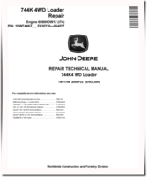 John Deere 744K (SN: E630720-664577) 4WD Loaders with iT4 Engine 6090HDW12 Repair Manual (TM11744)