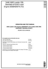 TM12098 - John Deere 544K 4WD Loader (SN.D642665-670307) w.Engine 6068HDW74 Diagnostic Service Manual