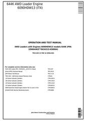 TM12105 - John Deere 644K 4WD Loader (SN.E634315-658064) w.Engine 6090HDW13 Diagnostic Service Manual