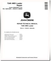 John Deere 724K (SN: E634315-658064) 4WD Loaders with iT4 Engines 6090HDW13 Repair Manual (TM12111)