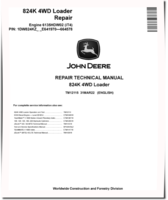 John Deere 824K (SN: E641970-664578) 4WD Loaders with iT4 Engines 6135HDW02 Repair Manual (TM12115)