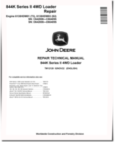 John Deere 844K Series II (SN: 642008-664095) 4WD Loaders with Engine 6135HDW01 (T3), 6135HDW03 (S2) Repair Manual (TM12120)