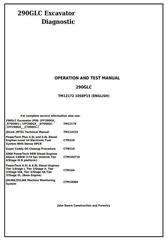 TM12172 - John Deere 290GLC Excavator Diagnostic, Operation and Test Service Manual