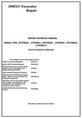 TM12178 - John Deere 290GLC Excavator Service Repair Technical Manual