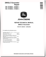 John Deere 290GLC Crawler Excavators (SN. from 705001) Repair Manual (TM12178)