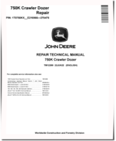 John Deere 750K (SN: E216966-270478) Crawler Dozers Repair Manual (TM12269)