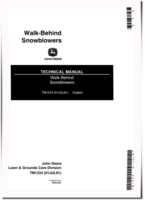 John Deere 1032, 526, 726, 732, 826 and 832 Walk-Behind Snowblowers Technical Manual (TM1234)