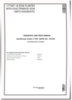John Deere 1775NT 16-Row (SN. up to 765100) Planters with ExactEmerge Row Units Diagnostic Manual (TM123619)