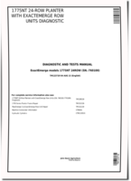 John Deere 1775NT 24-Row (SN. up to 760100) Planters with ExactEmerge Row Units Diagnostic Manual (TM123719)