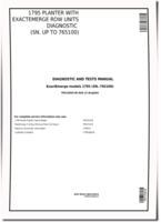 John Deere 1795 (SN. up to 765100) Planters with ExactEmerge Row Units Diagnostic Manual (TM123819)