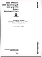 John Deere 2600, 2700, 2800, 3600 and 3700 Moldboard Plows Technical Manual (TM1240)