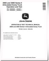 John Deere 250D and 300D Series II Articulated Dump Trucks (SN. from E642001) Operation and Test Manual (TM12402)