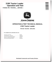 John Deere 210K (SN. from E891000) Tractor Loaders Operation and Test Manual (TM12423)