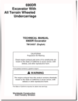 John Deere 690DR Excavators With All Terrain Wheeled Undercarriage Technical Manual (TM124557)