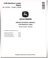 John Deere 410K Backhoe Loaders (SN. from E219607) Repair Manual (TM12494)