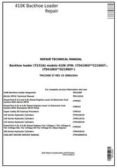 TM12500 - John Deere 410K (T3/S3A) Backhoe Loader (SN from 219607) Service Repair Technical Manual