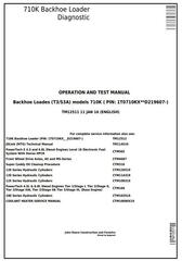 TM12511 - John Deere 710K (T3/S3A) Backhoe Loader (SN: D219607-) Diagnostic and Test Service Manual