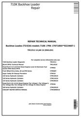 TM12512 - John Deere 710K (T3/S3A) Backhoe Loader (PIN: 1T0710KX__D219607-) Service Repair Manual