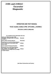 TM12536 - John Deere 210G, 210GLC (T2/S2) Excavator Diagnostic, Operation and Test Service Manual