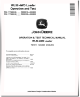 John Deere WL56 (SN: C000010-000508, D000326-000508) 4WD Loaders w.T2/S2 Engines Operation and Test Manual (TM12741)