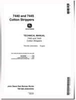 John Deere 7440 and 7445 Cotton Strippers Technical Manual (TM1282)