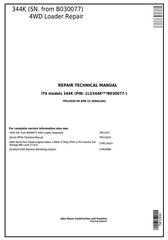 TM12930 - John Deere 344K (SN. from B030077) iT4 4WD Loader Service Repair Technical Manual