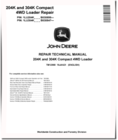 John Deere 204K and 304K Compact 4WD Loaders (SN. from B030847) with iT4 Engines Repair Manual (TM12988)
