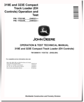 John Deere 319E and 323E Compact Track Loaders with EH Controls (SN. from J249321) Operation and Test Manual (TM13009X19)