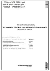 TM13029X19 - John Deere 870G, 870GP, 872G, 872GP (SN.F656526-678817) Motor Graders Service Repair Manual