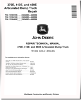 John Deere 370E, 410E and 460E Articulated Dump Trucks (SN: D634583-668586) Repair Manual (TM13032)