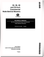 John Deere 32 Inch, 36 Inch, 48 Inch and 52 Inch Commercial Walk-Behind Mowers Technical Manual (TM1305)
