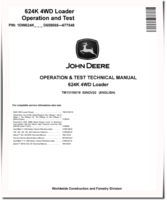 John Deere 624K (SN: D658065-677548) 4WD Loaders Operation and Test Manual (TM13115X19)