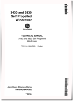 John Deere 3430 and 3830 Self-Propelled Windrowers Technical Manual (TM1314)