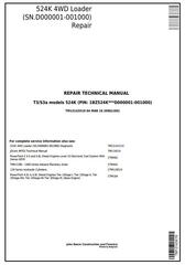 TM13143X19 - John Deere 524K (T3/S3a) 4WD Loader (SN.D000001-001000) Service Repair Technical Manual