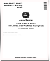 John Deere MH60, MH60C, MH60D and MH72D Mulching Heads Repair Manual (TM13162X19)