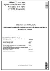 TM13183X19 - John Deere 859MH (Open-Loop Hydr.Drv.) Harvester (SN.270423-) Diagnostic Service Manual