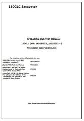 TM13192X19 - John Deere 160GLC PIN:1F9160GX__D055001 Excavator Diagnostic, Operation and Test Manual