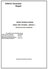 TM13207X19 - John Deere 350GLC (PIN: 1FF350GX__F809192-) Excavator Service Repair Technical Manual