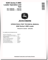 John Deere 824K-II (SN. from C664100, D664100) 4WD Loaders Operation and Test Manual (TM13221X19)
