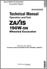 TM13254X19 - John Deere HITACHI Zaxis 190W-5N Wheeled Excavator Service Repair Manual