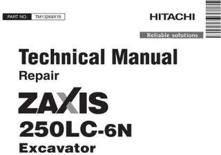 Hitachi Zaxis 250LC-6N Excavator Service Repair Technical Manual (TM13268X19)