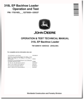 John Deere 310L EP Backhoe Loaders (SN: G273920-329327) Operation and Test Manual (TM13289X19)