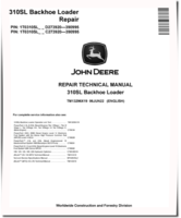 John Deere 310SL Side Shift Backhoe Loaders (SN: C273920-390995, D273920-390995) Repair Manual (TM13296X19)