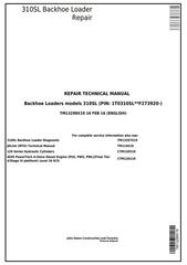 TM13298X19 - John Deere 310SL Backhoe Loader (PIN:1T0310SL**F273920-) Service Repair Technical Manual