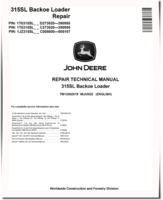 John Deere 315SL Side Shift Backhoe Loaders (SN: C273920-390995, D273920-390995)  Repair Manual (TM13302X19)