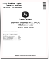 John Deere 325SL Side Shift Backhoe Loaders (SN: C273920-390995) Operation and Test Manual (TM13307X19)