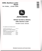 John Deere 325SL Side Shift Backhoe Loaders (SN: C273920-390995) Repair Manual (TM13308X19)