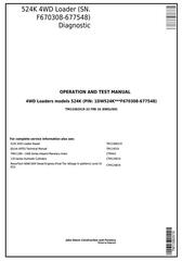 TM13362X19 - John Deere 524K 4WD Loader (SN.F670308-677548) Diagnostic and Test Service Manual