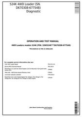 TM13365X19 - John Deere 524K 4WD Loader (SN.D670308-677548) Diagnostic, Operation&Test Service Manual